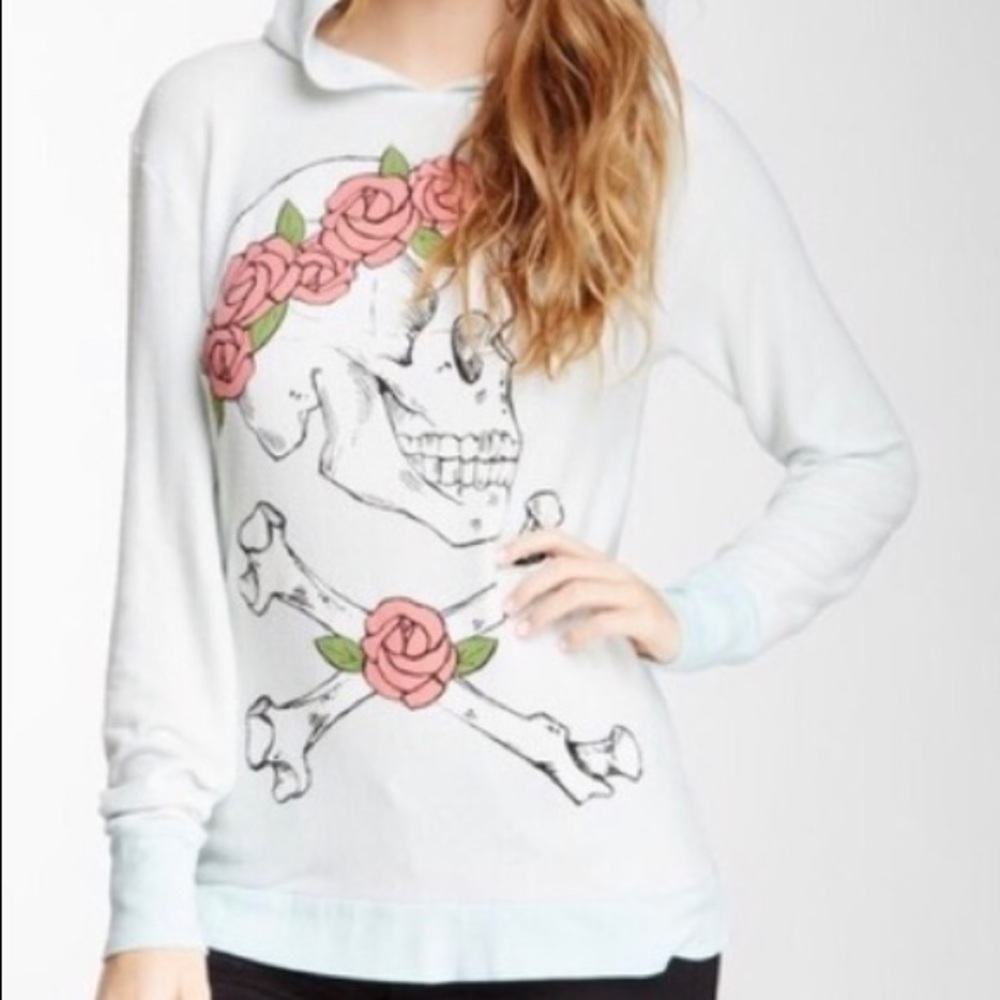 WILDFOX Deadhead Skull and Roses Hoodie